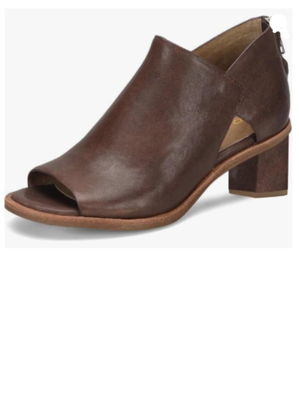 YDN Brown Peep Toe Booties Low Chunky Heels Back Zipper Sandal Ankle Boots